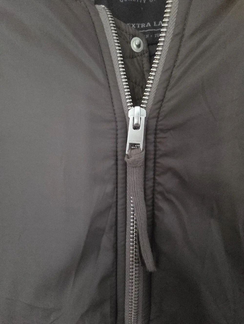Men's AlI Saints Army Green Black MANTA Leather sleeves Bomber Jacket XL NWOT